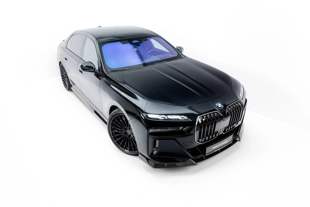 Lip Anteriore BMW Serie 7 G70 i7 eDrive50 M-pack / i7 xDrive60 M-Pack / i7 M70 xDrive M-Pack in Fibra di Carbonio — vista d'insieme