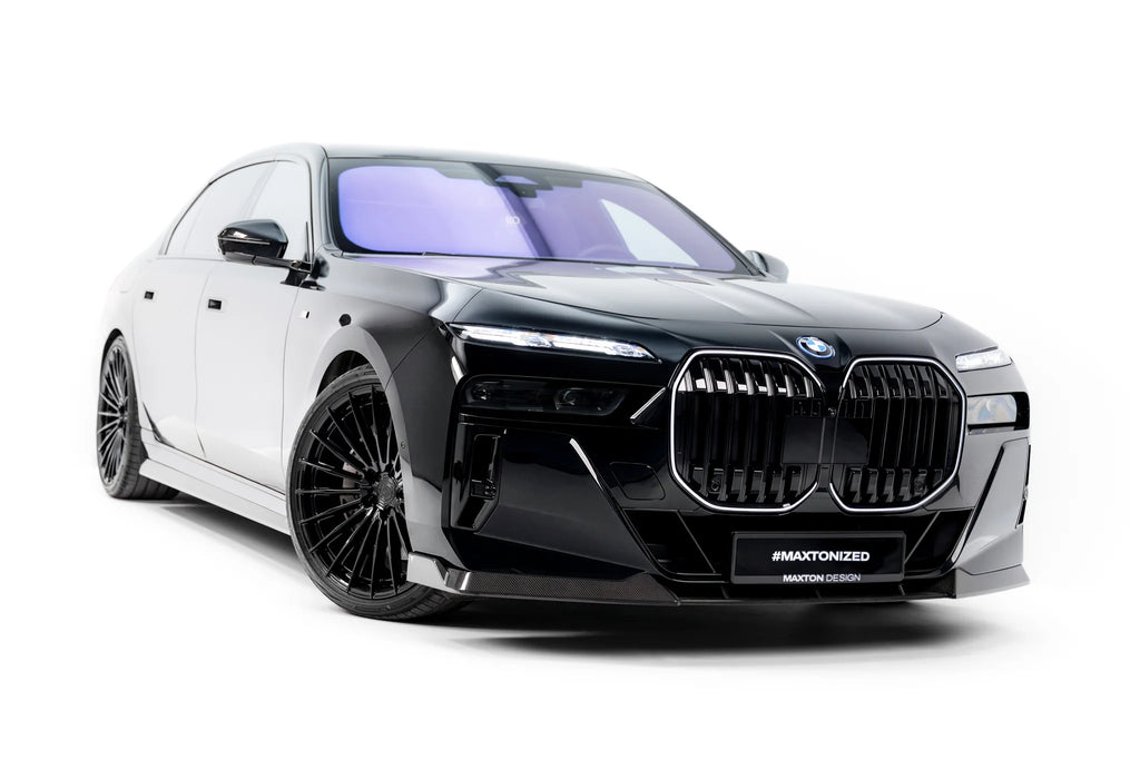 Lip Anteriore BMW Serie 7 G70 i7 eDrive50 M-pack / i7 xDrive60 M-Pack / i7 M70 xDrive M-Pack in Fibra di Carbonio — montato sulla vettura