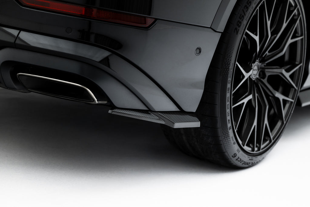 Splitter Laterali Posteriori Audi Q8 4M Facelift S-Line in Fibra di Carbonio — particolare della finitura