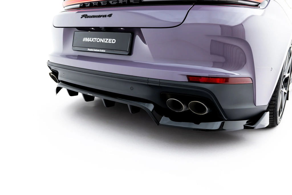 Splitter Posteriore Centrale Porsche Panamera 972 Panamera 4 / Panamera 4S E-Hybrid — particolare della finitura