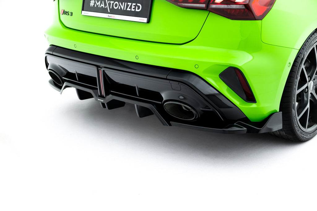Splitter Posteriore Centrale V.3 Audi RS3 Sportback 8Y Facelift — particolare della finitura