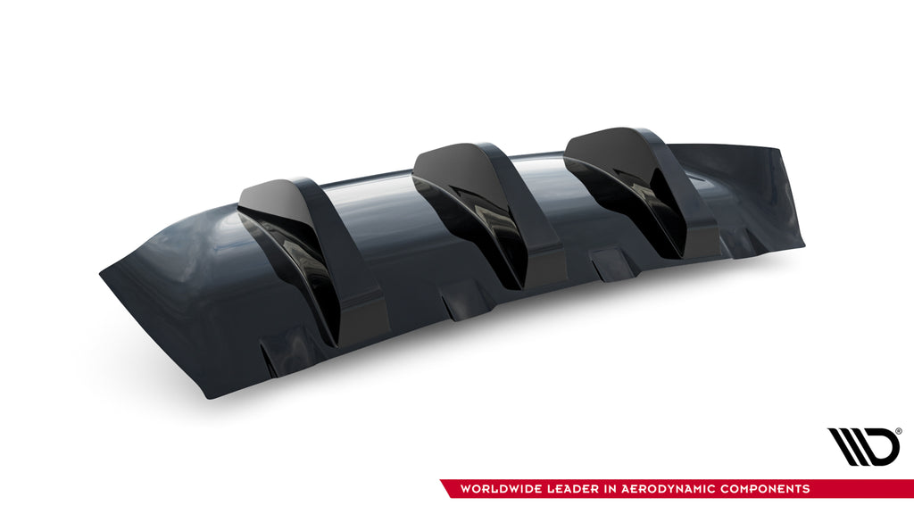 Diffusore posteriore Maxton Design in ABS nero lucido per Alfa Romeo Giulia Veloce, dettaglio del profilo