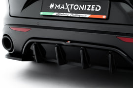 Diffusore posteriore Maxton Design in ABS nero lucido per Alfa Romeo Stelvio Mk1, vista d insieme