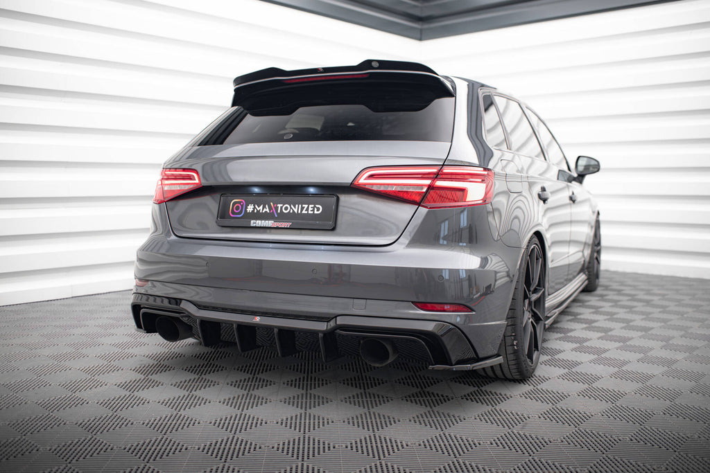 Diffusore Posteriore Audi A3 Sportback 8V Facelift S-Line — particolare della finitura