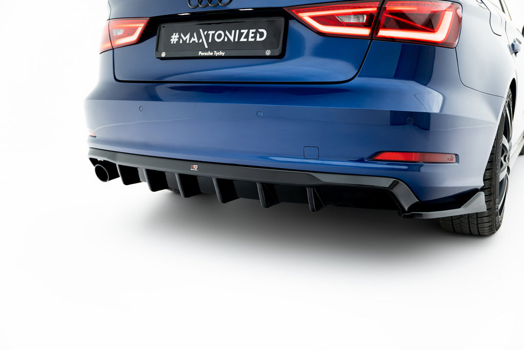 Diffusore Posteriore Audi A3 Berlina 8V (terminale singolo su un lato) — vista laterale
