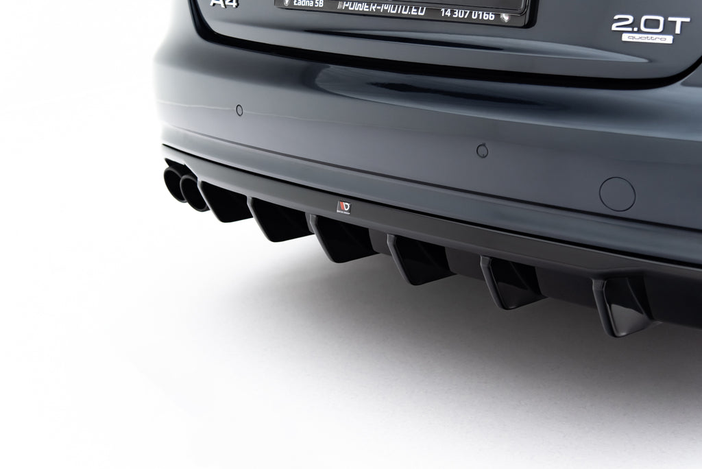 Diffusore Posteriore Audi A4 B8 Facelift (doppio terminale su un lato) — particolare della finitura