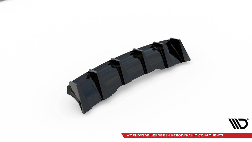 Diffusore posteriore in ABS per Audi RS4 B9 Facelift - particolare delle lamelle