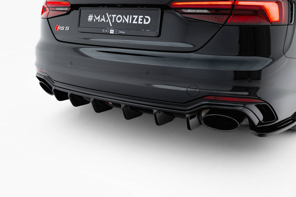 Diffusore posteriore Maxton Design per Audi RS5 F5 Coupé e Sportback, ABS nero lucido