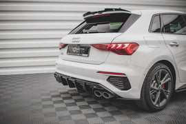 Diffusore posteriore Maxton Design per Audi S3 Sportback 8Y, ABS nero lucido — vista d'insieme