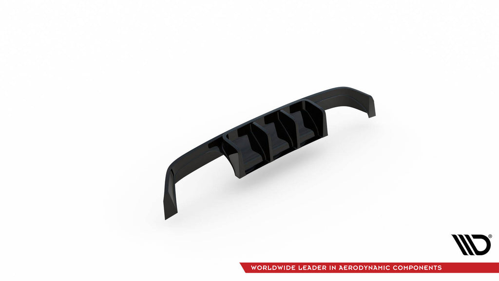 Diffusore posteriore Maxton Design BMW M4 F82 in nero lucido, vista dal basso