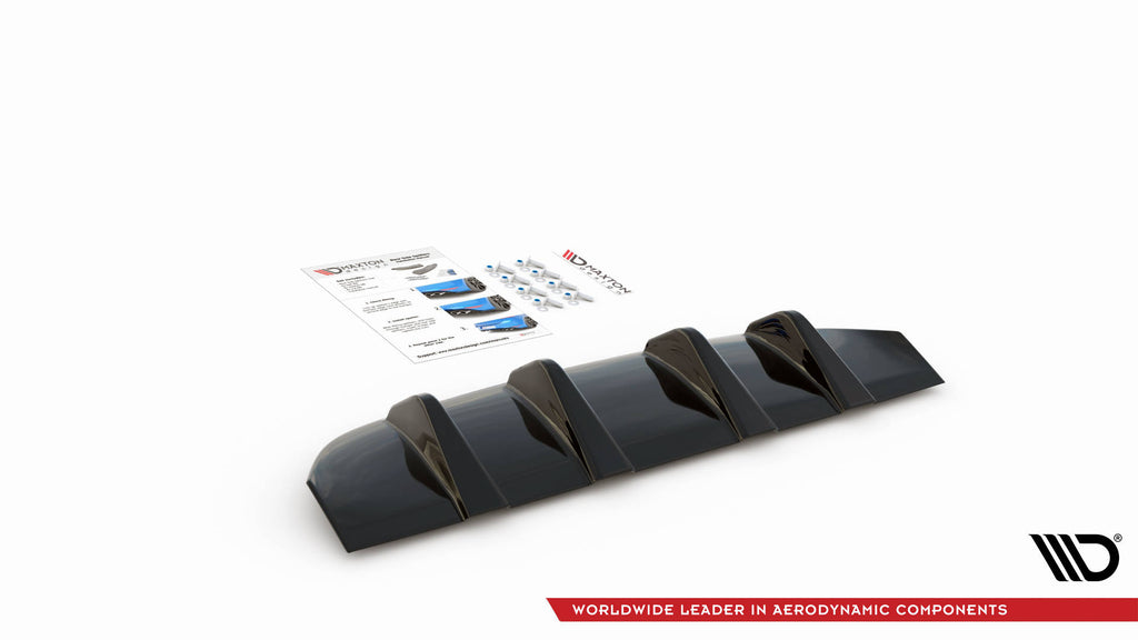 Diffusore posteriore Maxton Design per Mercedes-Benz GLC Coupé AMG-Line C253 Facelift, ABS nero lucido
