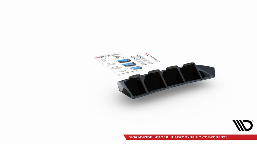 Diffusore posteriore Maxton Design per Seat Ibiza FR Mk5, ABS nero lucido — vista laterale
