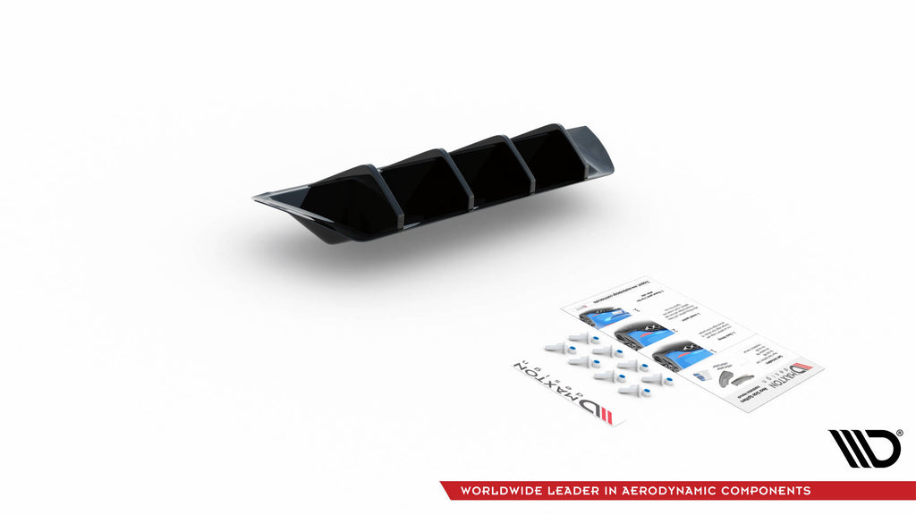 Diffusore posteriore Maxton Design per Seat Ibiza FR Mk5, ABS nero lucido — vista posteriore