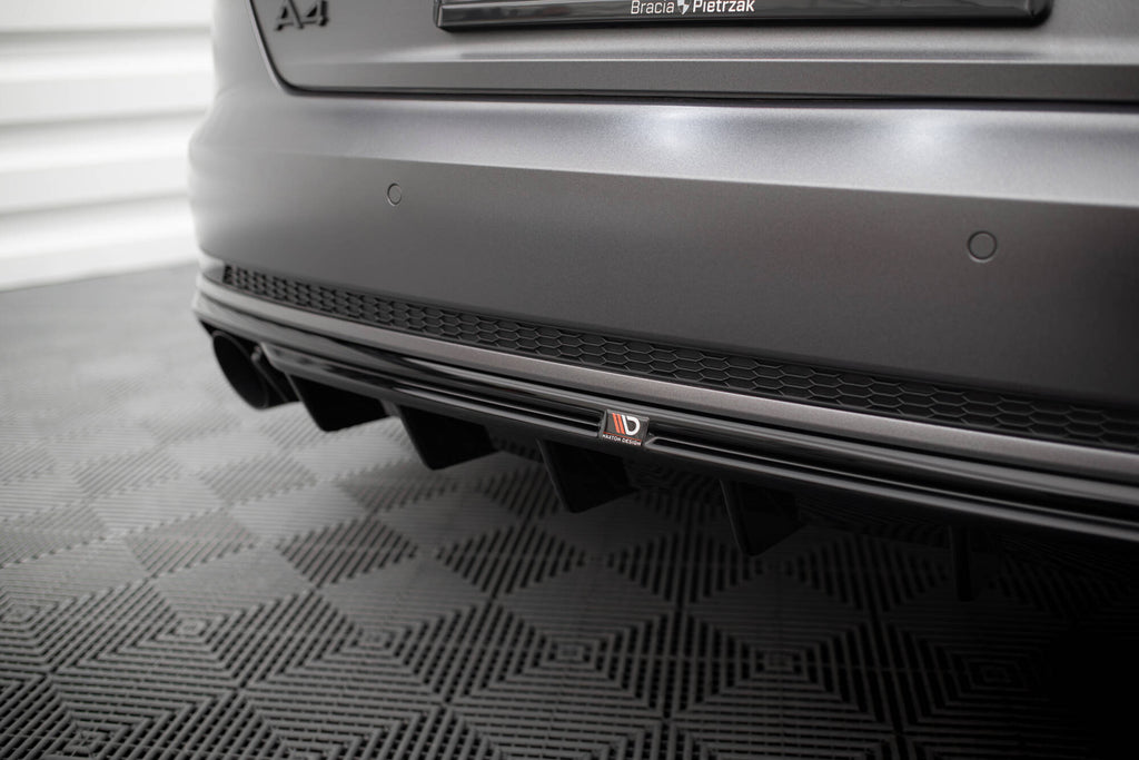 Diffusore Posteriore V.1 Audi A4 B9 S-Line (scarico singolo su entrambi i lati) — vista angolata