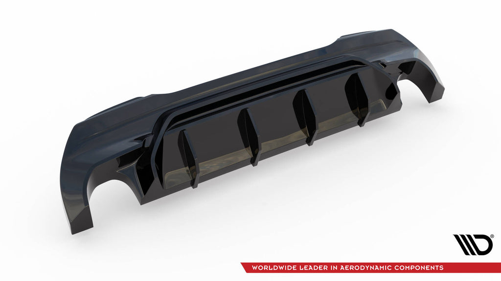 Diffusore posteriore V.1 Maxton Design per BMW Serie 1 F40 M-Pack, ABS nero lucido - dettaglio del fissaggio