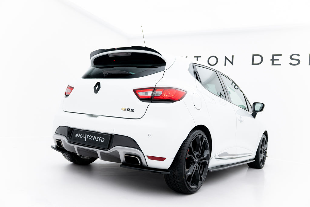 Estensione spoiler Maxton Design per Renault Clio RS Mk4, ABS nero lucido: dettaglio del profilo
