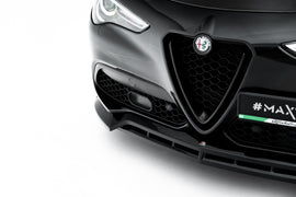 Set di splitter Maxton Design per Alfa Romeo Stelvio Mk1, ABS nero lucido
