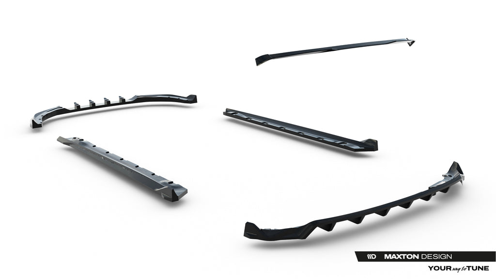 Set di splitter Maxton Design per MG 3 Mk1, ABS nero lucido