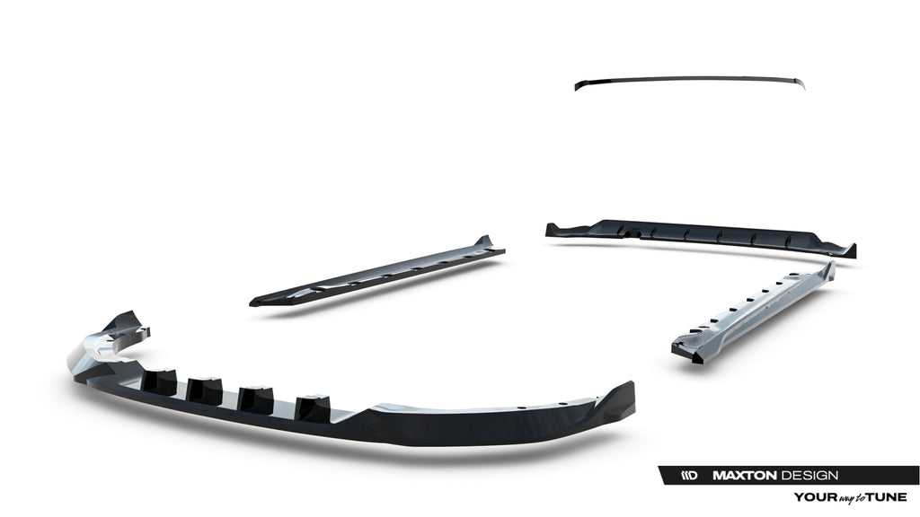 Set di splitter Maxton Design per MG 3 Mk1, ABS nero lucido — dettaglio del montaggio