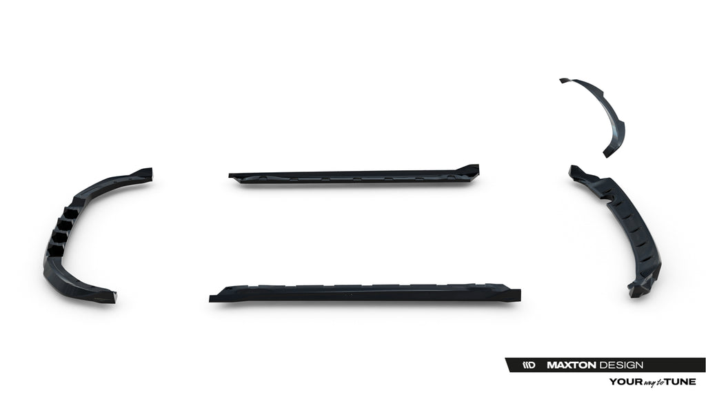 Set di splitter Maxton Design per MG 3 Mk1, ABS nero lucido — vista d'insieme