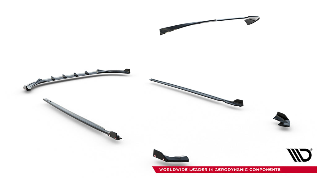 Set di Splitter V.3 Volkswagen Golf R Hatchback Mk8 Facelift — vista frontale