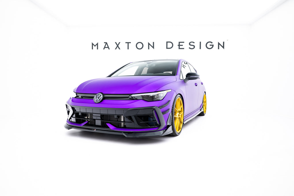 Set di Splitter V.6 Volkswagen Golf R Hatchback Mk8 Facelift — vista frontale