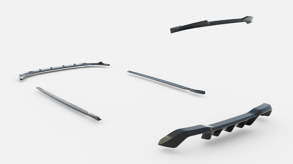 Set di Splitter Volkswagen Golf R Hatchback Mk8 — vista posteriore