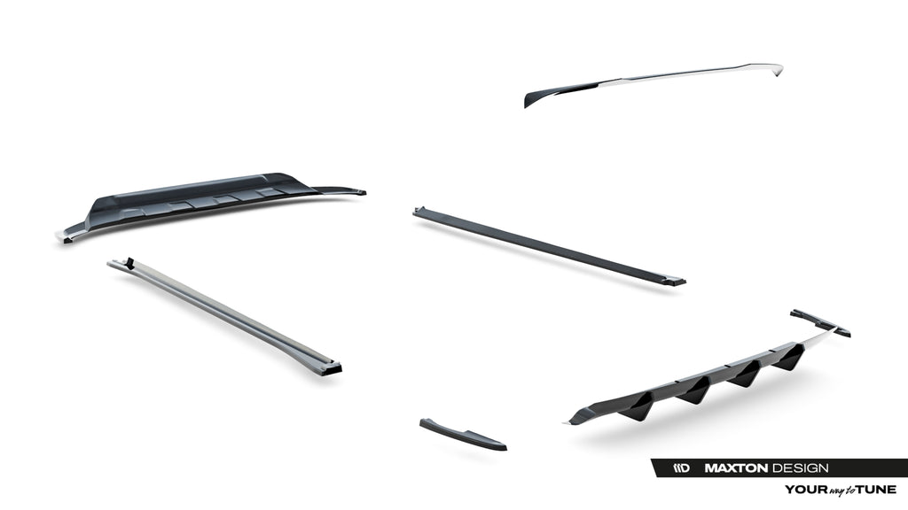 Set di Splitter Volkswagen Touareg Mk3 R-Line — vista angolata