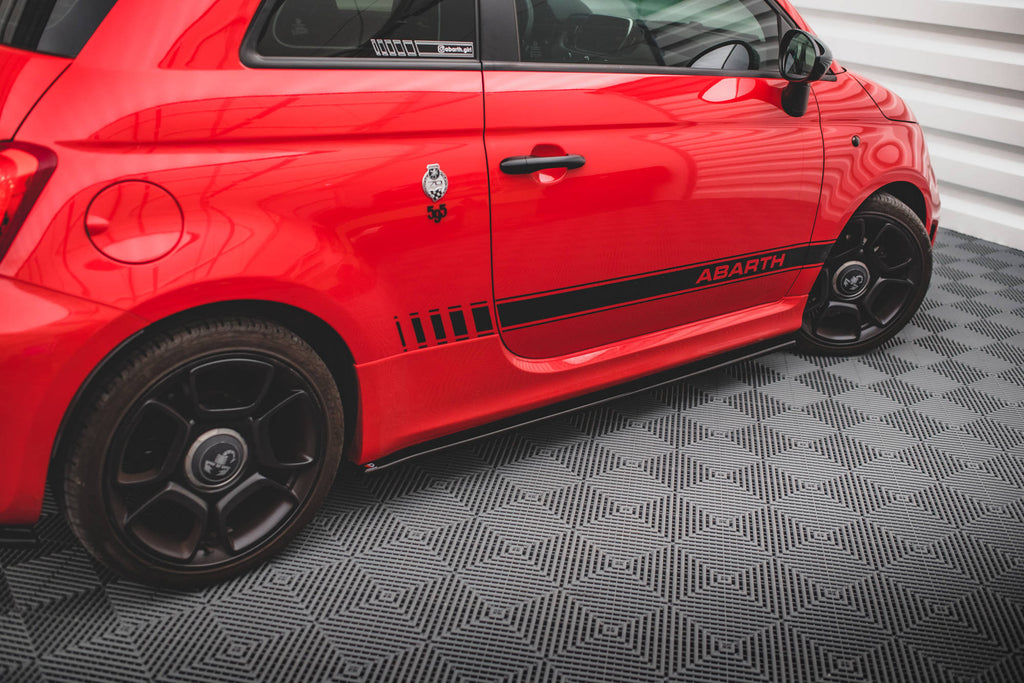 Diffusori sotto minigonne Maxton Design per Abarth 595 Mk1 Facelift, ABS nero lucido