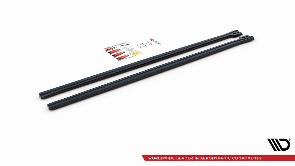 Diffusori sotto minigonne Maxton Design per Abarth 595 Mk1 Facelift, ABS nero lucido: dettaglio del profilo