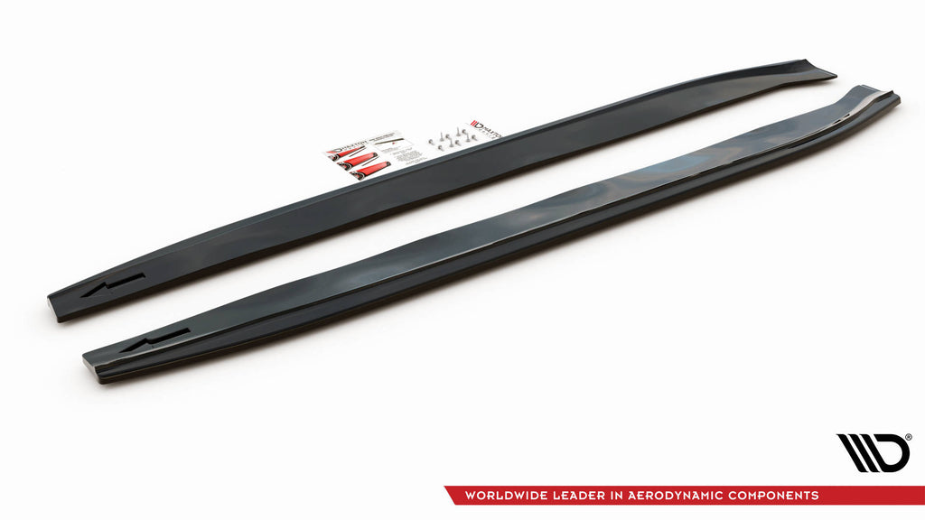 Diffusori sotto minigonne V.1 Maxton Design per Mercedes GLC Coupé C253 AMG-Line, ABS nero lucido
