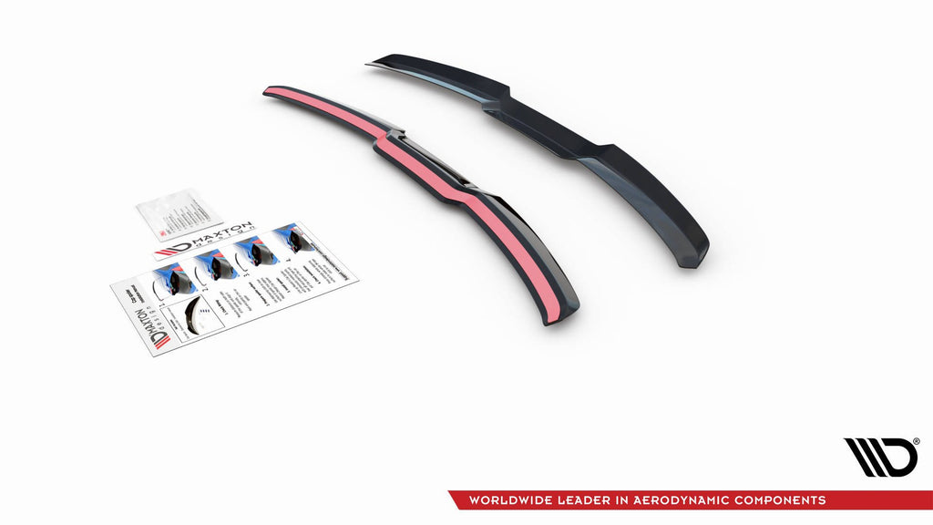 Estensione spoiler Maxton Design in ABS nero lucido per Audi A1 S-Line GB, dettaglio del biadesivo