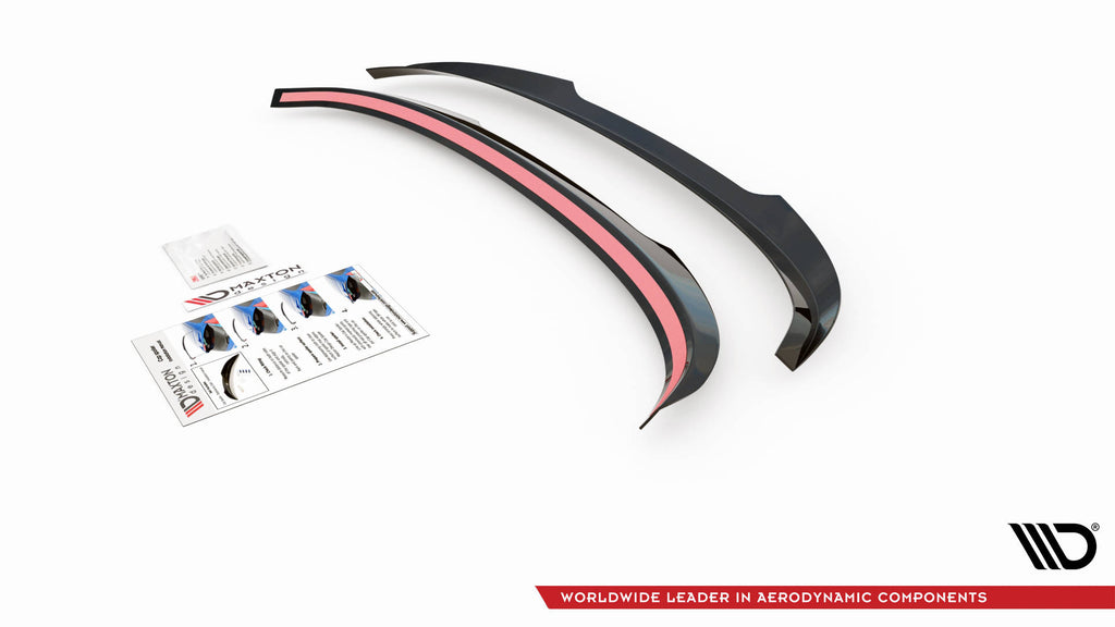 Estensione spoiler Maxton Design per Audi A3 Sportback 8V, ABS nero lucido — particolare della finitura