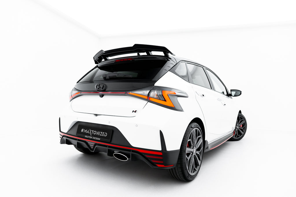 Estensione spoiler Maxton Design per Hyundai i20 N Mk3, ABS nero lucido — dettaglio del profilo