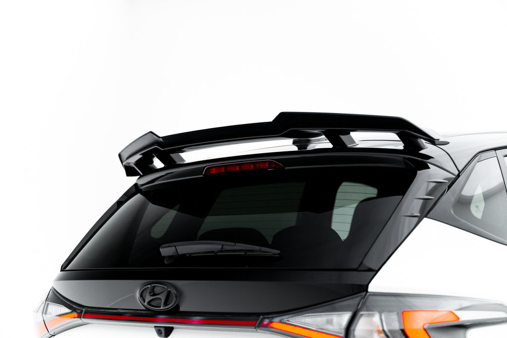 Estensione spoiler Maxton Design per Hyundai i20 N Mk3, ABS nero lucido — particolare della finitura