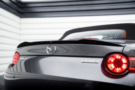Estensione spoiler Maxton Design per Mazda MX-5 ND Mk4 — ABS nero lucido, vista di dettaglio