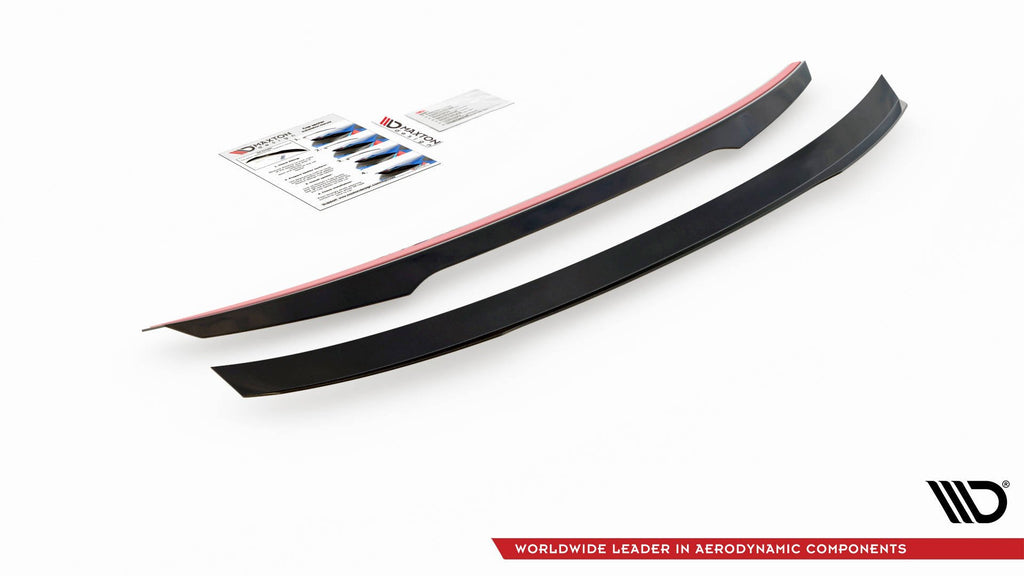 Estensione spoiler Maxton Design per Peugeot 508 Berlina Mk2, ABS nero lucido - particolare della finitura