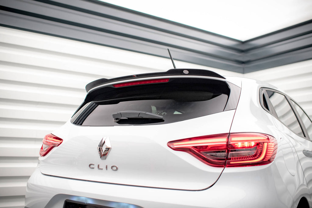 Estensione spoiler Maxton Design per Renault Clio Mk5, ABS nero lucido — particolare della finitura