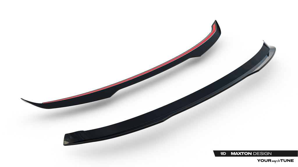 Estensione spoiler Maxton Design per Seat Ibiza Mk5 FR, ABS nero lucido — vista d'insieme