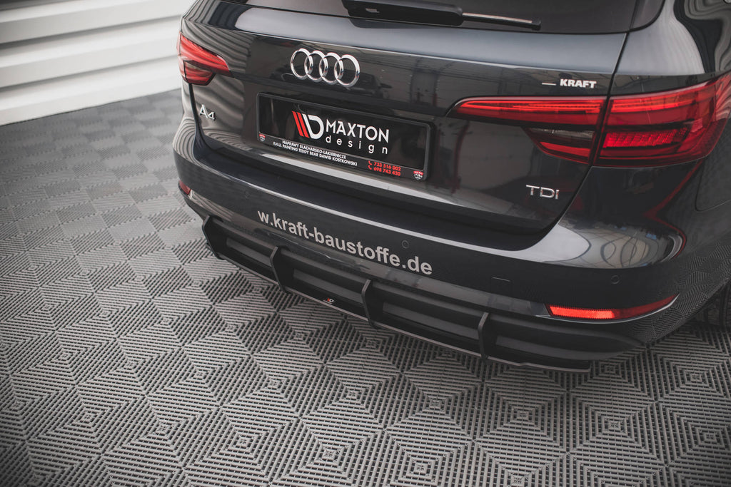 Diffusore posteriore Street Pro Maxton Design per Audi A4 B9, ABS nero opaco - dettaglio del profilo