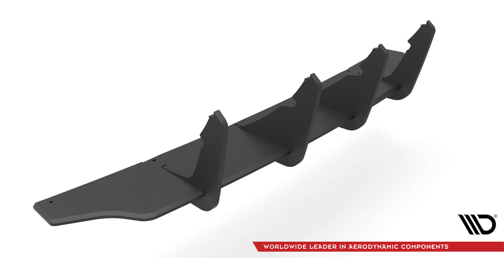 Diffusore posteriore Street Pro Maxton Design per Audi RS3 Sportback 8Y montato sulla vettura, ABS nero opaco da 10 mm