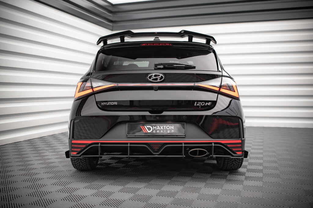 Diffusore posteriore Street Pro Maxton Design in ABS nero opaco per Hyundai i20 N Mk3, vista d insieme