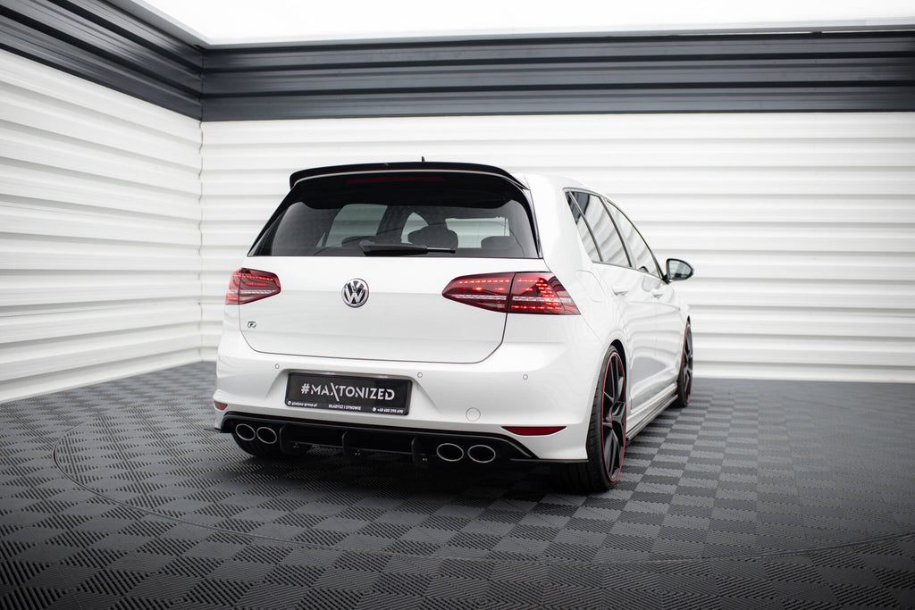 Diffusore posteriore e splitter laterali Maxton Design per Volkswagen Golf Mk7 R, ABS nero opaco