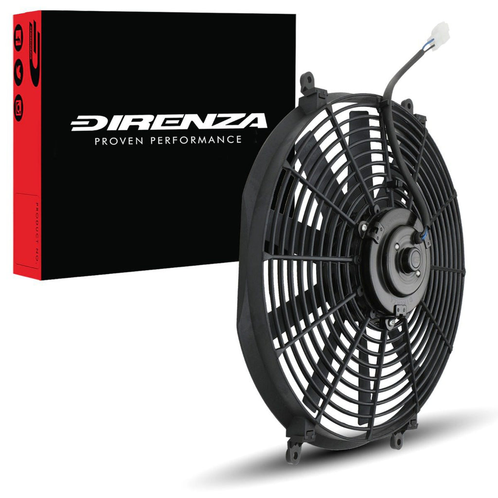 Ventola 14" a Pale Diritte 12V 80W Universale con Accessori di Montaggio