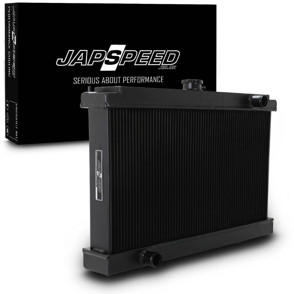 Radiatore Sportivo Alluminio Nero Universale 75mm 4 Core