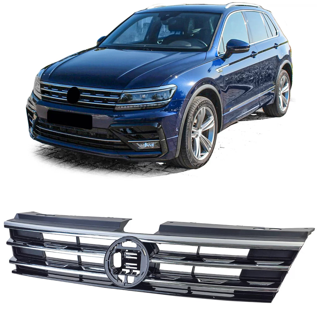 Radiatore griglia nero con cromato strisce per VW Tiguan II 2016-2020