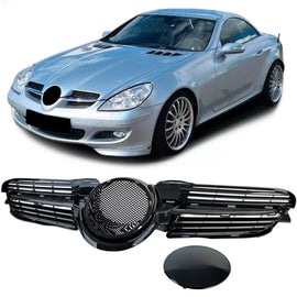 Radiatore griglia nero lucido compatibile Mercedes SLK R171 2004-2007 pre-restyling