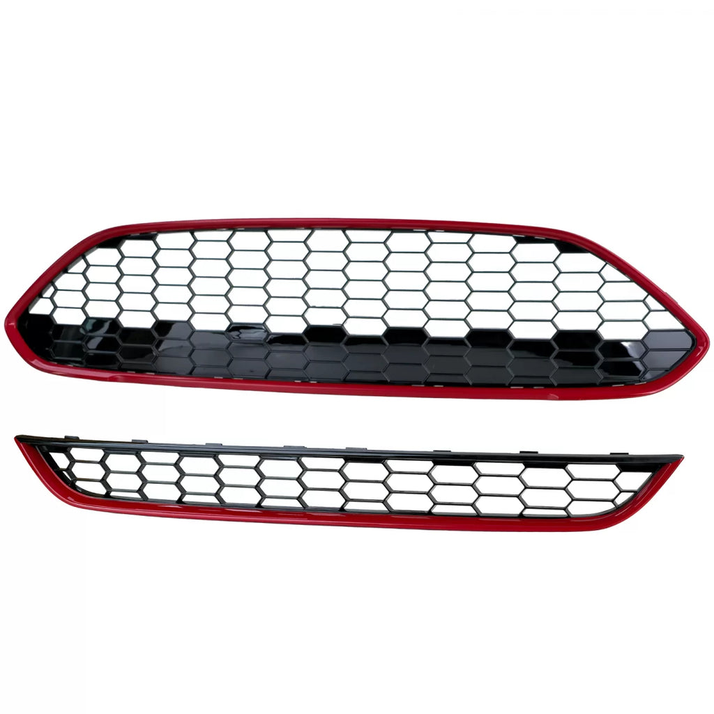 Radiatore griglia set ST nido d’ape design rosso nero lucido per Ford Fiesta 2013-2017
