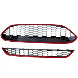 Radiatore griglia set ST nido d’ape design rosso nero lucido per Ford Fiesta 2013-2017
