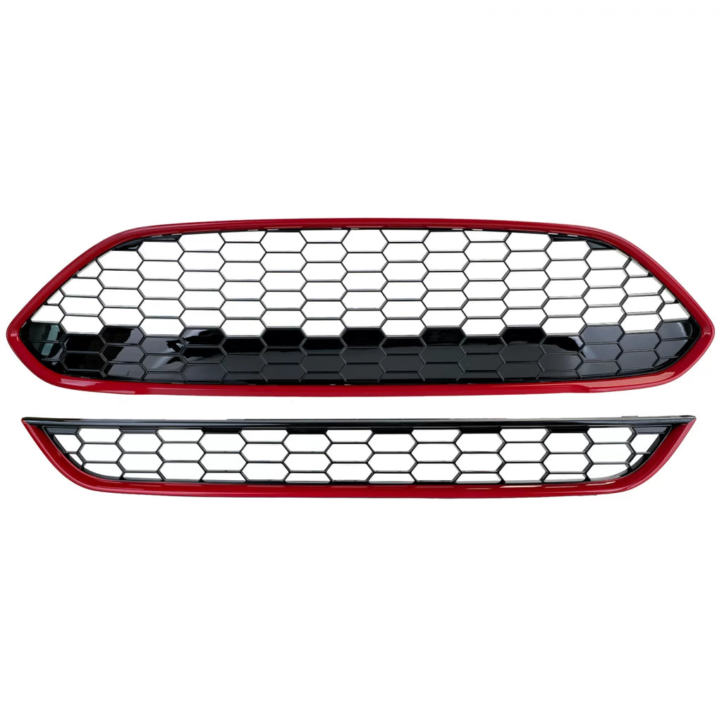 Radiatore griglia set ST nido d’ape design rosso nero lucido per Ford Fiesta 2013-2017